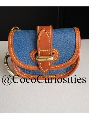 Dooney & Bourke Leather Charm Key chain Caddy Mini Coin purse AirPods Ear buds